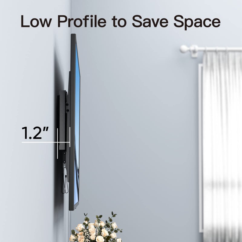 PERLESMITH UL Listed TV Mount for Most 37-85 inch TV, Universal Tilt TV Wall Mount Fits 16â€- 24â€ Wood Stud with Loading 132 lbs & Max VESA 600x400mm, Low Profile Flat Wall Mount Bracket PSLTK1 - Image 5